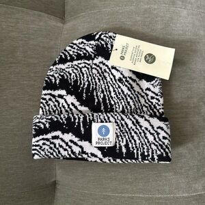 Parks Project Black and White Wave Knit Beanie